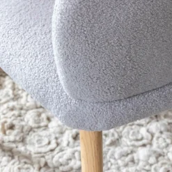 Chaise en tissu bouclette grise Ayse (lot de 2)