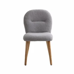 Chaise en tissu bouclette grise Ayse (lot de 2)