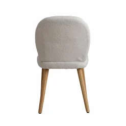 Chaise en tissu bouclette blanche Ayse (lot de 2)