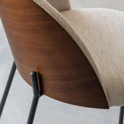 Chaise en tissu écru et métal Nyssa (lot de 2)