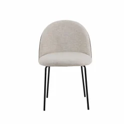 Chaise en tissu écru et métal Nyssa (lot de 2)