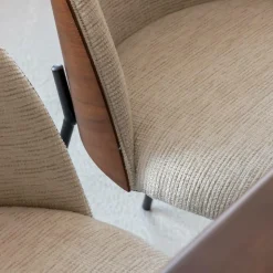 Chaise en tissu écru et métal Nyssa (lot de 2)