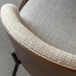 Chaise en tissu écru et métal Nyssa (lot de 2)