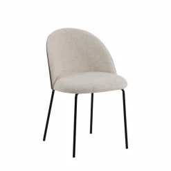 Chaise en tissu écru et métal Nyssa (lot de 2)