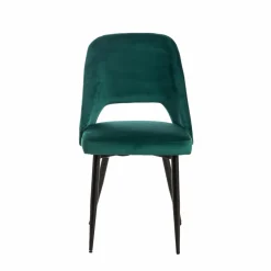 Chaise en velours vert Rumba (lot de 2)