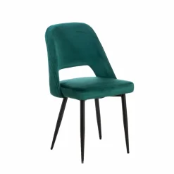 Chaise en velours vert Rumba (lot de 2)
