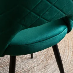 Chaise en velours vert Rumba (lot de 2)