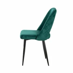 Chaise en velours vert Rumba (lot de 2)
