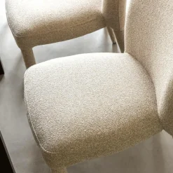 Chaise intégralement en tissu écru Doris (lot de 2)