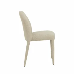 Chaise intégralement en tissu écru Doris (lot de 2)