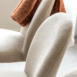 Chaise intégralement en tissu écru Doris (lot de 2)