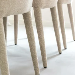 Chaise intégralement en tissu écru Doris (lot de 2)