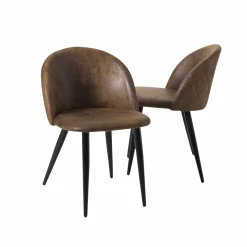 Chaise marron chocolat Jasmine (lot de 2)