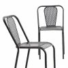 Chaise perforée en métal noir Julien (lot de 2)