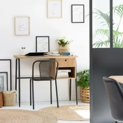 Chaise perforée en métal noir Julien (lot de 2)