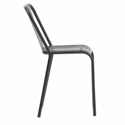 Chaise perforée en métal noir Julien (lot de 2)