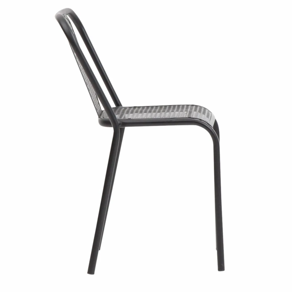 Chaise perforée en métal noir Julien (lot de 2)