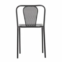 Chaise perforée en métal noir Julien (lot de 2)