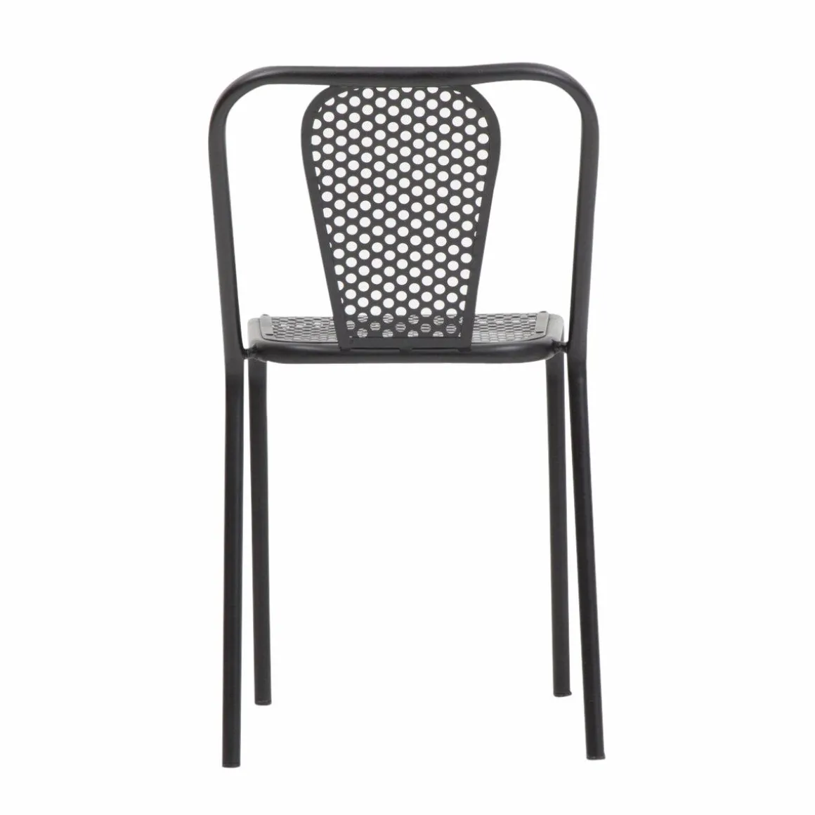 Chaise perforée en métal noir Julien (lot de 2)