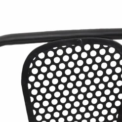 Chaise perforée en métal noir Julien (lot de 2)