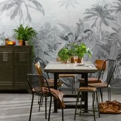 Chaise perforée en métal noir Julien (lot de 2)