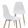 Chaise scandinave blanc pieds compas Marius (lot de 2)