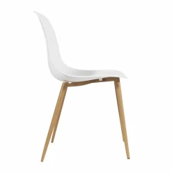 Chaise scandinave blanc pieds compas Marius (lot de 2)
