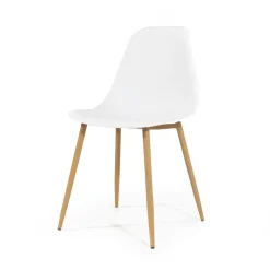 Chaise scandinave blanc pieds compas Marius (lot de 2)