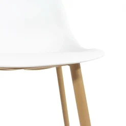 Chaise scandinave blanc pieds compas Marius (lot de 2)