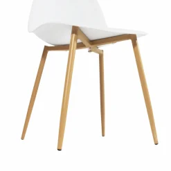 Chaise scandinave blanc pieds compas Marius (lot de 2)