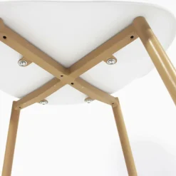 Chaise scandinave blanc pieds compas Marius (lot de 2)