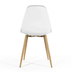 Chaise scandinave blanc pieds compas Marius (lot de 2)