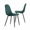 Chaise scandinave en velours vert Copenhague (lot de 2)