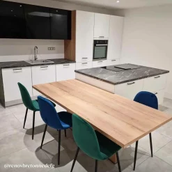 Chaise scandinave en velours vert Copenhague (lot de 2)