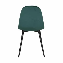 Chaise scandinave en velours vert Copenhague (lot de 2)
