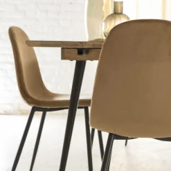 Chaise scandinave en velours marron café Copenhague (lot de 2)