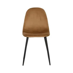 Chaise scandinave en velours marron café Copenhague (lot de 2)