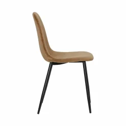 Chaise scandinave en velours marron café Copenhague (lot de 2)