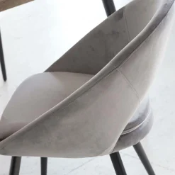 Chaise style fauteuil en velours gris souris Elouan (lot de 2)