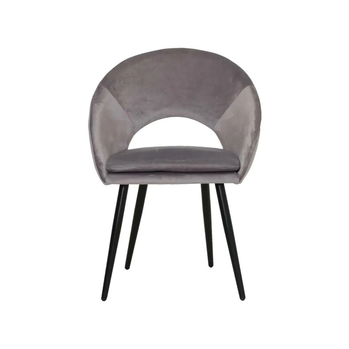 Chaise style fauteuil en velours gris souris Elouan (lot de 2)
