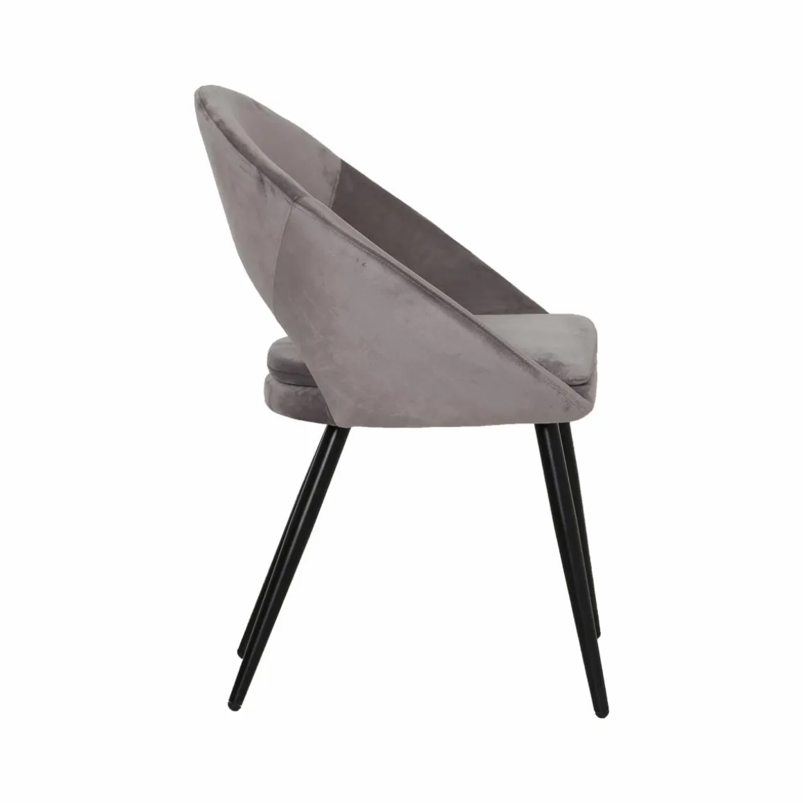 Chaise style fauteuil en velours gris souris Elouan (lot de 2)