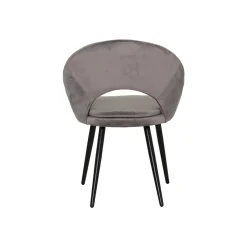Chaise style fauteuil en velours gris souris Elouan (lot de 2)