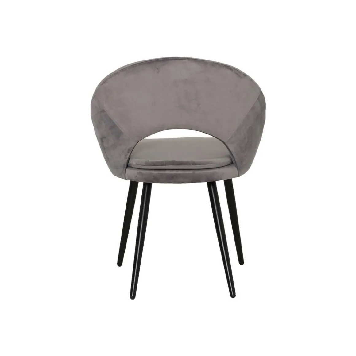 Chaise style fauteuil en velours gris souris Elouan (lot de 2)