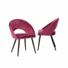 Chaise style fauteuil en velours rose framboise Elouan (lot de 2)