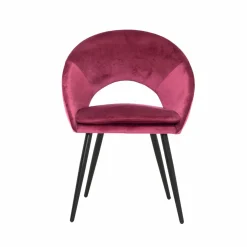 Chaise style fauteuil en velours rose framboise Elouan (lot de 2)