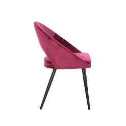 Chaise style fauteuil en velours rose framboise Elouan (lot de 2)