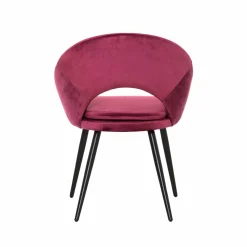 Chaise style fauteuil en velours rose framboise Elouan (lot de 2)