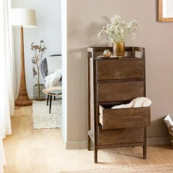 Chiffonnier en bois de manguier marron Emile