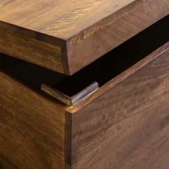 Coffre banc en bois de manguier foncé Babeth