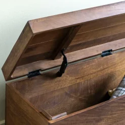 Coffre banc en bois de manguier foncé Babeth